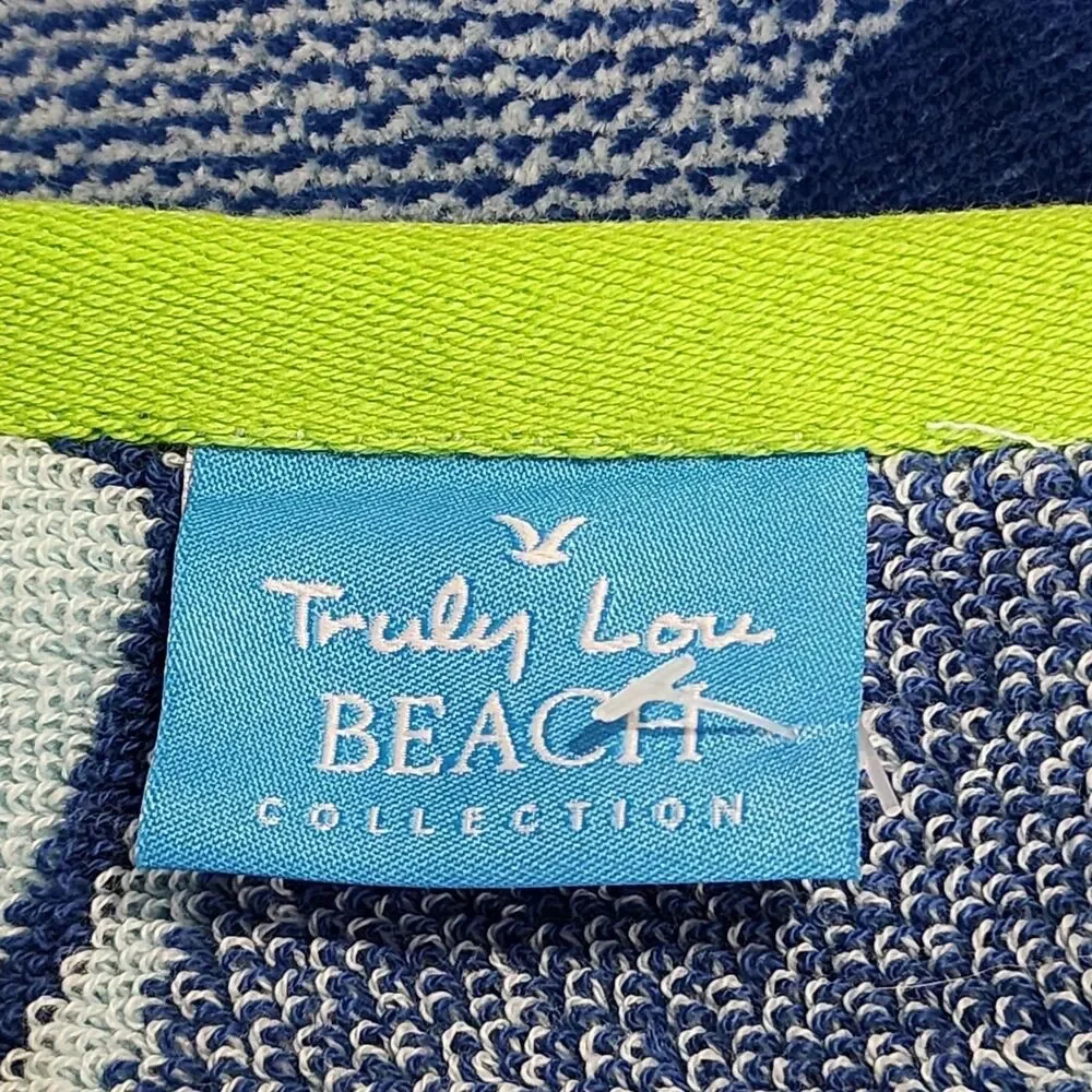 Truly Lou Turtle Cotton Spa Pool Beach Towel Blue Soft Absorbent Quick Dry 36x68
